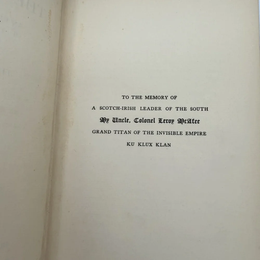 1905 The Clansman by Thomas Dixon Jr.  1st Edition  RARE